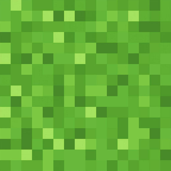 Springs Creative Minecraft Green Grass Pixels 100% Cotton Fabric sold by the yard