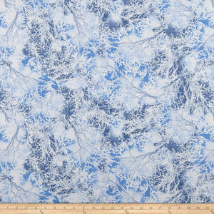Timeless Treasures Winter Freeze Snowy Tree Branches Grey Quilting 100% Cotton Fabric sold by the yard