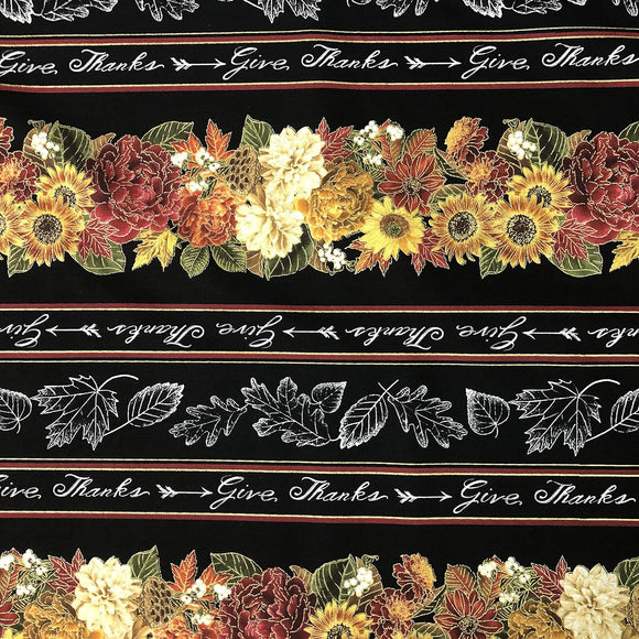 Timeless Treasures Harvest Black Premium Quality 100% Cotton Fabric sold by the yard