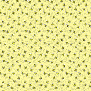 Timeless Treasures Swirling Bees Yellow Premium Quality 100% Cotton Fabric sold by the yard