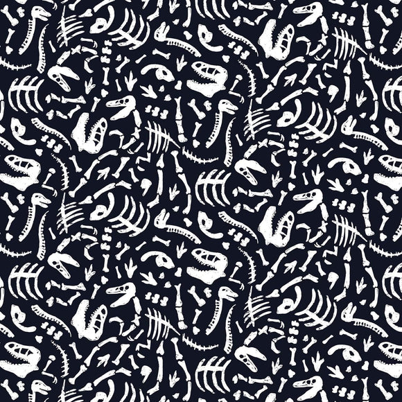 Timeless Treasures Glow in The Dark Dinosaur Bones Premium Quality 100% Cotton Fabric sold by the yard