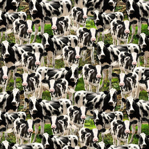 Timeless Treasures Country Farm Packed Cows Multicolor Premium Quality 100% Cotton Fabric sold by the yard