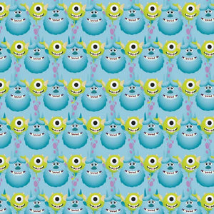 Springs Creative Monster Inc Blue Green 100% Cotton Fabric sold by the yard