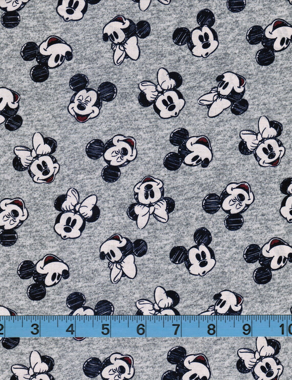 Springs Creative Disney Mickey Minnie Heather Toss CTN 100% Cotton Fabric sold by the yard