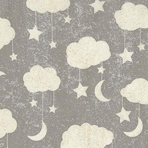 Timeless Treasures Fabrics Love to The The Moon and Back Grey Cloud Mobile 100% Cotton Fabric sold by the yard