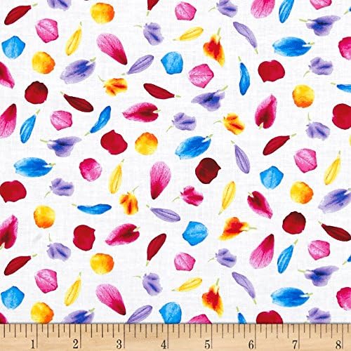 Timeless Treasures Petal Party Tossed Petals Ecru Quilt Fabric By The Yard, Ecru 100% Cotton Fabric sold by the yard