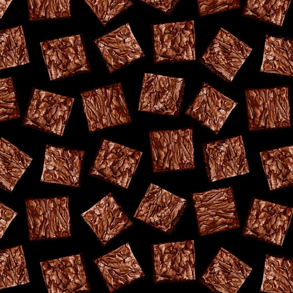 Timeless Treasures Sweets Tossed Brownies Black Premium Quality 100% Cotton Fabric by The Yard.