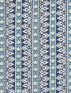 Timeless Treasures Stripes & Swirls Blue Premium Quality 100% Cotton Fabric sold by the yard