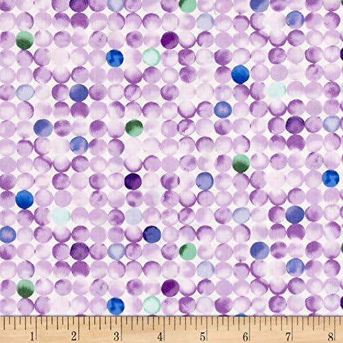 Timeless Treasures Harmony Watercolor Dots Lilac 100% Cotton Fabric sold by the yard