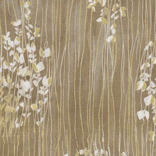 Timeless Treasures Fabrics Zephyr Taupe Sprigs Stripe 100% Cotton Fabric sold by the yard