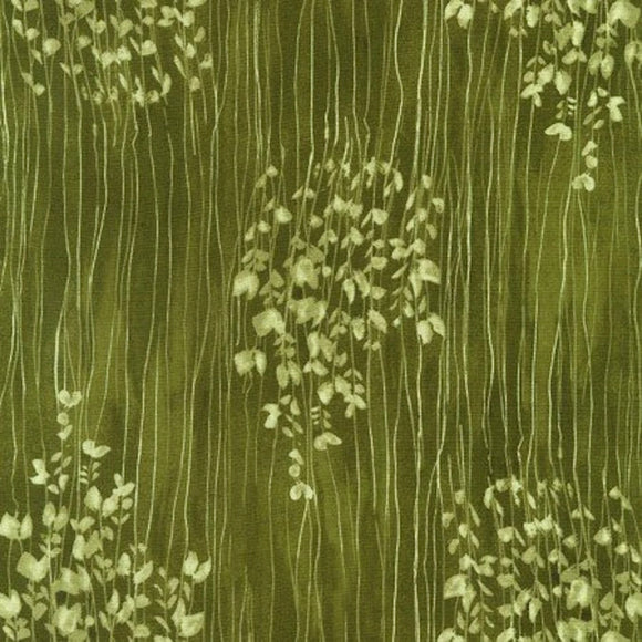 Timeless Treasures Fabrics Zephyr Taupe Sprigs Stripe 100% Cotton Fabric sold by the yard