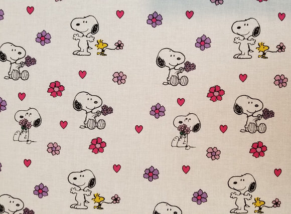 Springs Creative Peanuts Snoopy Valentine Day Scatter 100% Cotton Fabric sold by the yard