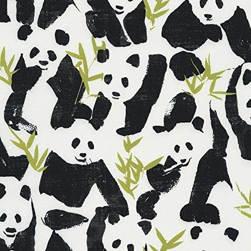 Timeless Treasures Novelty White Panda and Bamboo 100% Cotton Fabric sold by the yard