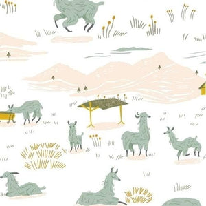 Timeless Treasures Dear Stella Cute Llama Fabric White Premium Quality 100% Cotton Fabric sold by the yard