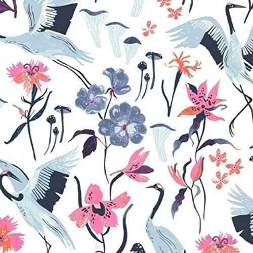 Timeless Treasures Dear Stella White Cranes Birds Premium Quality 100% Cotton Fabric sold by the yard