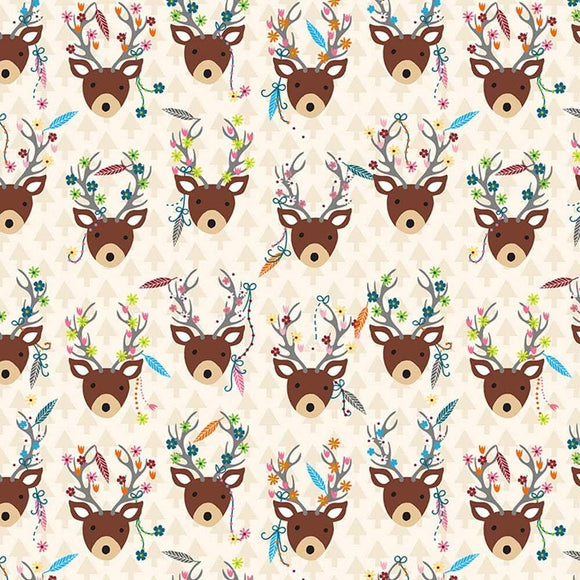 Timeless Treasures Dream Away Foam Decorated Deer 100% Cotton Fabric sold by the yard100% Cotton Fabric sold by the yard