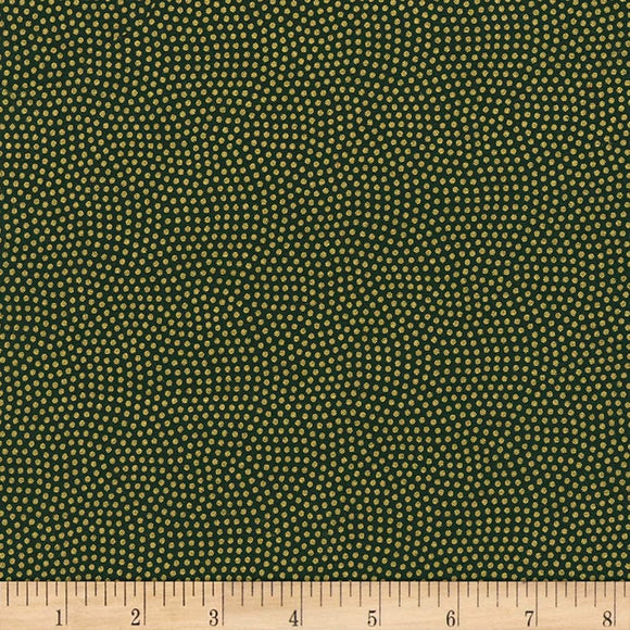 Timeless Treasures Metallic Spin Dot Green Quilt Fabric 100% Cotton Fabric sold by the yard