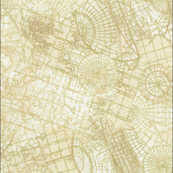 Timeless Treasures Library Cream Atlas 100% Cotton Fabric sold by the yard