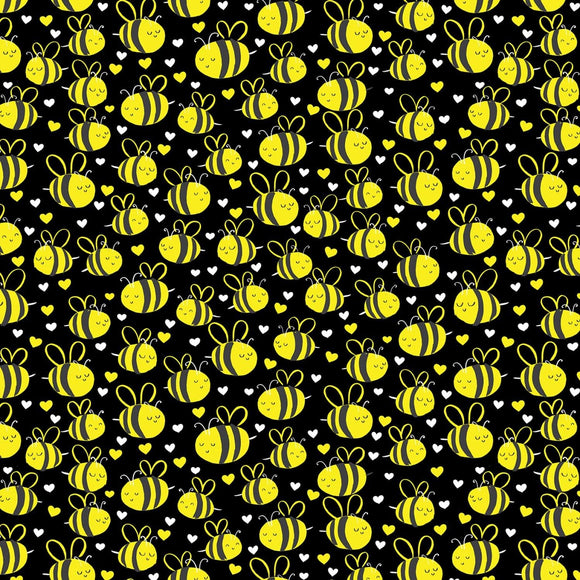 Timeless Treasures Bees in Black Premium Quality 100% Cotton Fabric sold by the yard