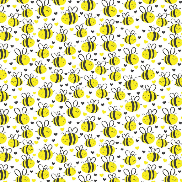 Timeless Treasures Bees in White Premium Quality 100% Cotton Fabric sold by the yard