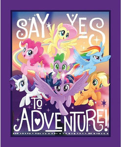 Springs Creative My Little Pony Say Yes To Adventure Purple 100% Cotton Fabric 35 inch Panel