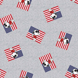 Springs Creative Patriotic Peanuts Snoopy Joe Cool Gray 100% Cotton Fabric