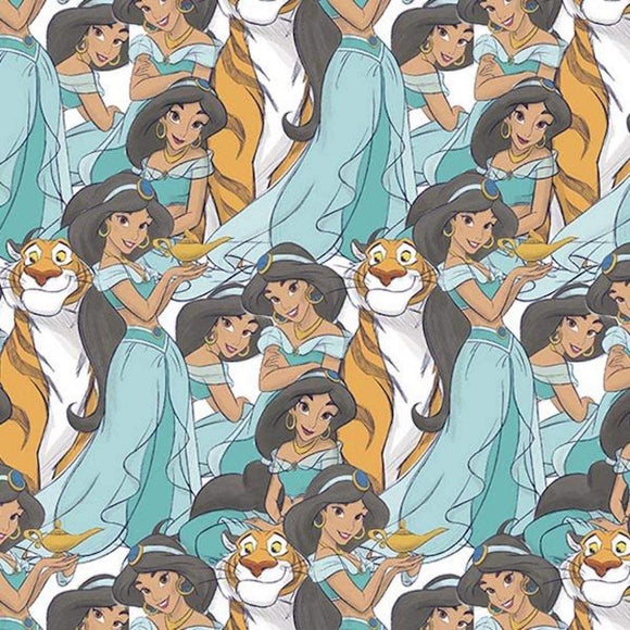 Springs Creative Disney Princess Jasmine Packed Multicolor 100% Cotton Fabric