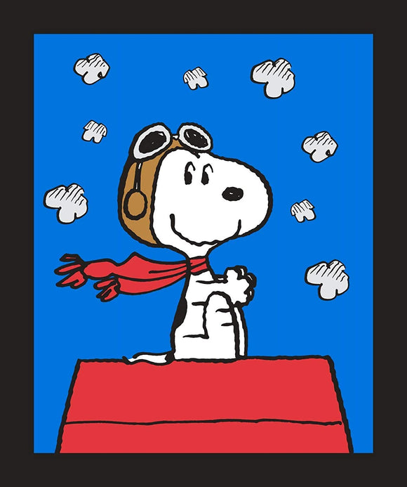 Springs Creative Peanuts Snoopy & The Red Baron Multicolor 100% Cotton Fabric 35 inch Panel