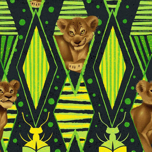 Springs Creative Disney The Lion King Jungle Fun Green 100% Cotton Fabric