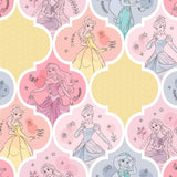 Disney Pretty Princess Patch Aurora, Cinderella, Belle, Jasmine, Rapunzel 100% Cotton Fabric