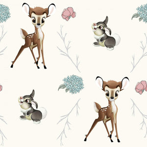 Springs Creative Disney Bambi & Thumper Cross Cream 100% Cotton Fabric