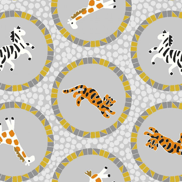 Springs Creative Mosaic Safari Rings Animals Multicolor 100% Cotton Fabric