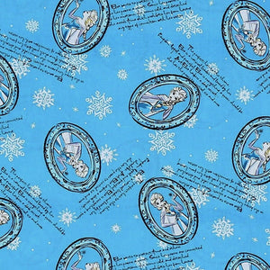 Springs Creative Disney Frozen Elsa Framed Blue 100% Cotton Fabric