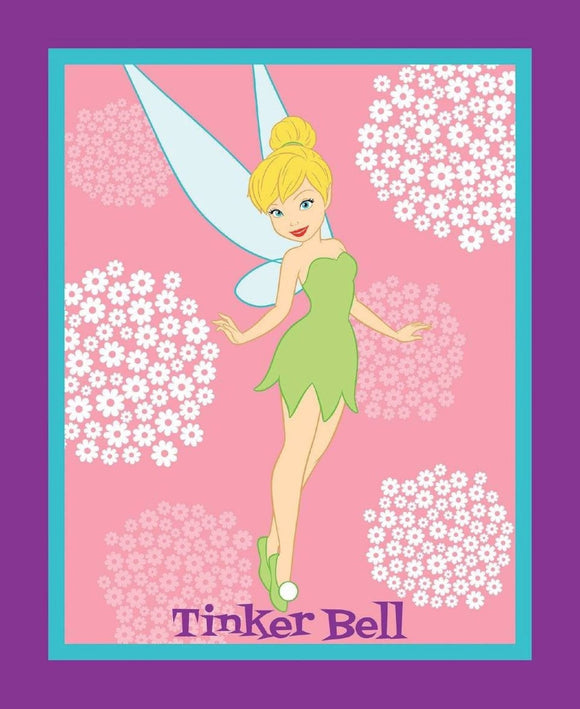 Springs Creative Disney Tinkerbell Multicolor 100% Cotton Fabric 35 inch Panel