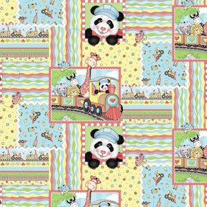 Springs Creative Nursery Bazooples Choo Choo Patch Multicolor 100% Cotton Fabric