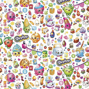 Springs Creative Shopkins Packed Party White 100% Cotton Fabric
