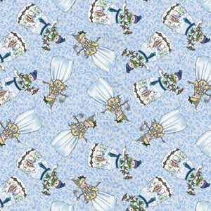 Springs Creative Jim Shore Woodland Snowman Tossed Blue 100% Cotton Fabric