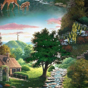 Springs Creative God So Loved The World Scenic Multicolor 100% Cotton Fabric