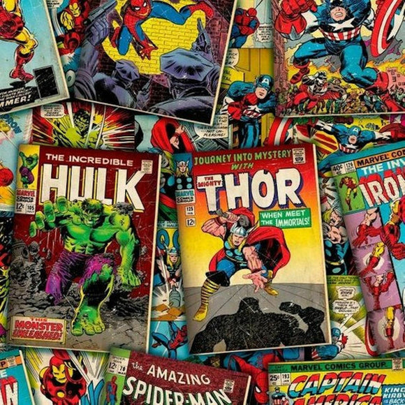 Springs Creative Marvel Comics Retro Covers Multicolor 100% Cotton Fabric